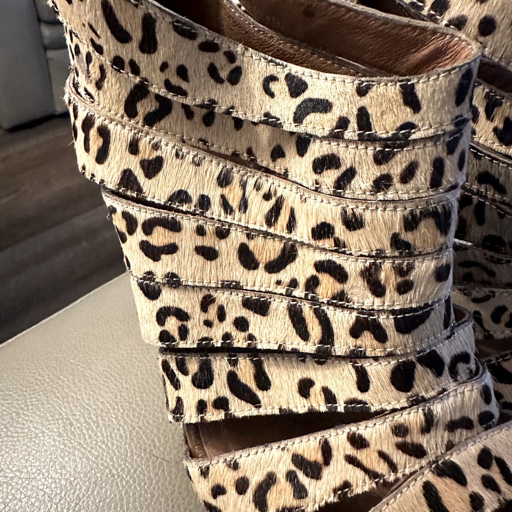 JEFFREY CAMPBELL Women's She-Man platform wedge Size 8 Cheetah Print Gently used - Picture 6 of 11